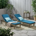 thumbnail image 2 of Noble House Nadine Outdoor Wood Lounge Cushion (Set of 2) Gray/Blue, 2 of 4