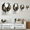 thumbnail image 4 of Designart Black Silver And Gold Angel Wings III Canvas Wall Art, 4 of 5