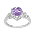 thumbnail image 1 of 8 MM Forme de Coeur Rose Améthyste 925 Argent Sterling Femmes Bague d'Amour, 1 of 2