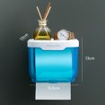 thumbnail image 3 of 1pc Toilet Paper Holder Storage Tissue Box Phone Holder Punch-free Waterproof Transparent, Blue, 3 of 3