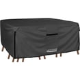 thumbnail image 2 of ULTCOVER Funda rectangular para mesa y silla de patio, lona resistente 600D, resistente al agua, fundas para muebles de uso general para exteriores, 111 x 74 pulgadas, color negro, 2 of 4