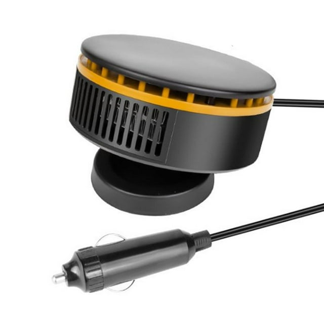 Tachiuwa 12V Car Heater Fan Portable 360 degree Rotatable Windshield Defogger and Defroster Yellow
