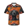 thumbnail image 2 of Picia Sunflower Black Dog Gentle Cotton Regular Fit Short Sleeve Casual Hawaiian Shirt for Men-X-Large, 2 of 8