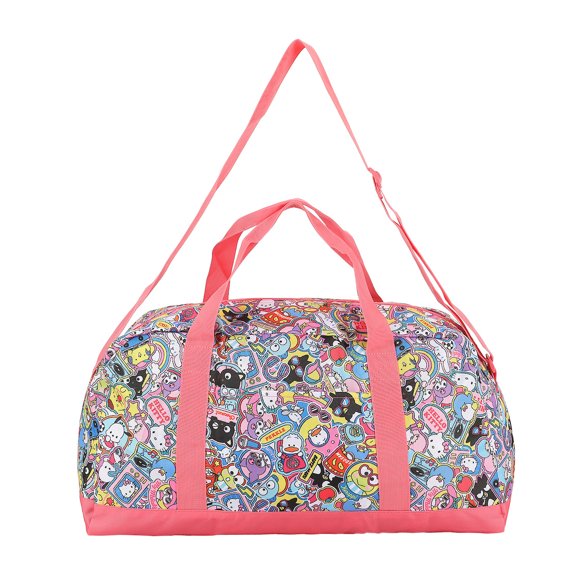Hello Kitty & Friends All-Over Character Print White & Pink 21” Packable Duffel