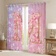 thumbnail image 2 of Feelyou Chic Pink Monogrammed M Black Out Curtains, Glitter Mermaid Scale Curtains Pack of 2 (42x63 Each), Dreamy Princess Cartoon Bedroom Curtains, Blackout Curtains Home Decor, 2 of 6