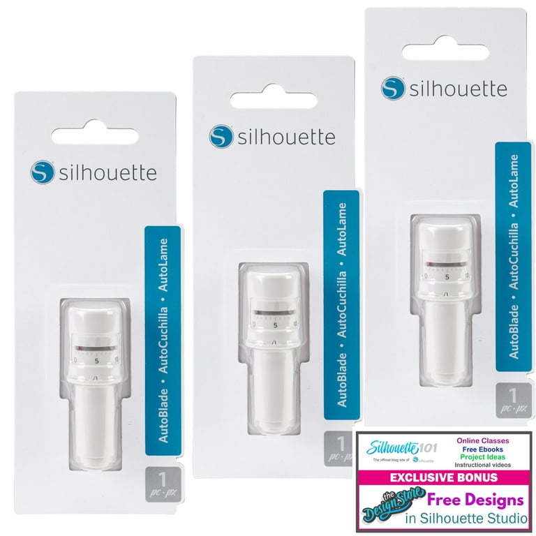 Silhouette AutoBlade v2 for Use with Cameo 4- Pack of 3 Blades with 101  Guide 