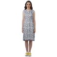 thumbnail image 2 of Moomaya Knee Length Summer Dresses Printed Back Slit Boat Neck Shift Dress, 2 of 4