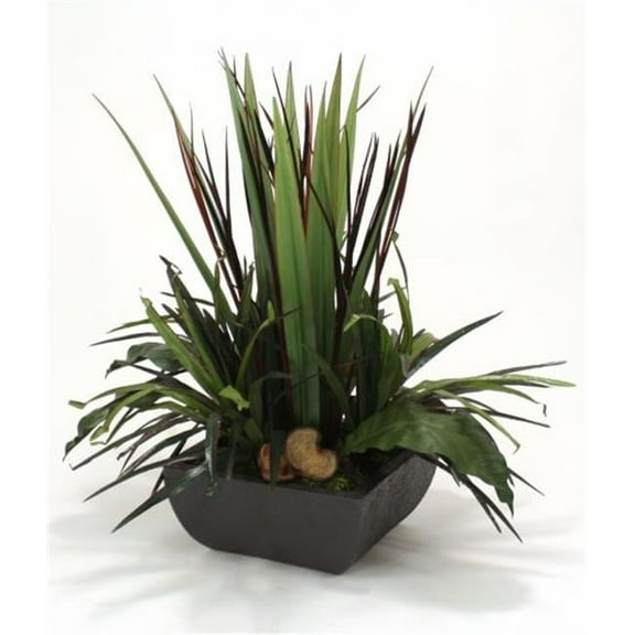 Distinctive Designs 1887A Greenery And Natural Products in Rust Square Planter - Greens