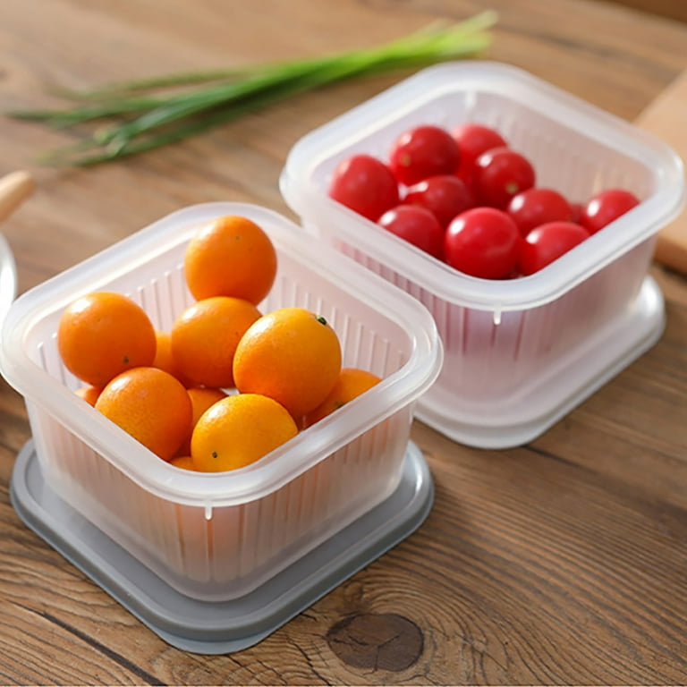 G · PEH Fruit Storage Containers for Fridge Fresh Container with Filterable  Basket & Airtight Lid Vegetable and Fruit Saver Containers Refrigerator