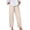 Beige, variant on Staron Spring Casual Pants for Women Linen Straight Leg Ankle-Length Trousers Solid Color Tie-Waist Relaxed Comfy Everyday Wear, Purple L
