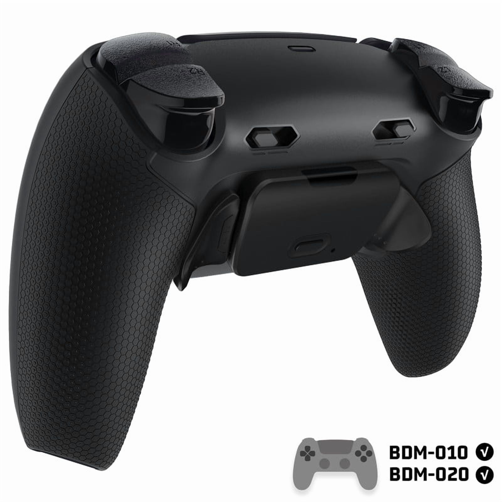 eXtremeRate RISE Plus MAX Back Paddles Kit with Clicky Trigger Stops & Rubberized Grip for PS5 Controller BDM-010 020, Remappable Back Buttons Kit for PS5 Controller - Black - NO Controller