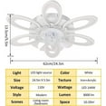 thumbnail image 3 of EAYSG 24.5 inch Modern Ceiling Light With Fans,Indoor Flush Mount Ceiling Fan,6 heads Chandelier,3 Color and 3 Speeds for Living Room Bedroom Dining Room, 3 of 7