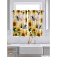 thumbnail image 2 of Sunflower Farmhouse Kitchen Curtains 54 Inches length, Spring Summer Vintage Floral Bee Window Treatment Curtain Drapes, Thermal Insulated Drapes for Basement Hotel RV, 42"x54", 2 Panels, 2 of 7
