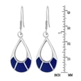 thumbnail image 4 of Traditional Teardrop Blue Lapis Inlay Sterling Silver Dangle Earrings, 4 of 5