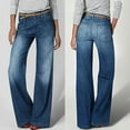 thumbnail image 3 of Mgmyaa Womens Wide Leg Jeans High-Waisted Stretchy Versatile Relaxed Button Straight-Leg Pants, 3 of 8