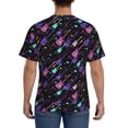 thumbnail image 3 of Qekee Colorful Guitar Classic Fit T-Shirt Men's Shirt Men's Tight Short Sleeves for Exercise, Running, Mountaineering - Colorful Guitar, 3 of 9