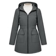 thumbnail image 5 of Jsaierl Women's Hooded Utility Anorak Jacket Drawstring Waist with Flap Pockets Lightweight Spring Fall Casual Travel Coat, 5 of 9