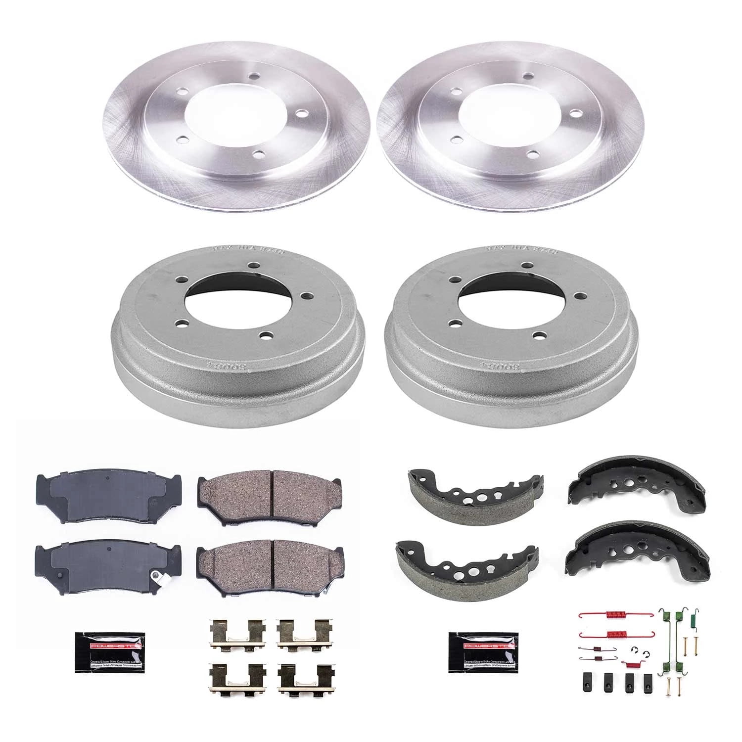 Power Stop Front and Rear Stock Replacement Drum and Shoe Kit KOE15184DK