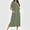 Army Green, variant on Women Zip Up Nightgown Short Sleeve Sleepwear Long Lounge Dress with Pockets Soft Cotton Loungewear Pajamas