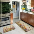 thumbnail image 2 of Spring Floral Kitchen Mats for Floor Set of 2, Colorful Flower Summer Spring Kitchen Rugs Sets of 2 Non Slip Washable Indoor Home Decor, 2 of 7