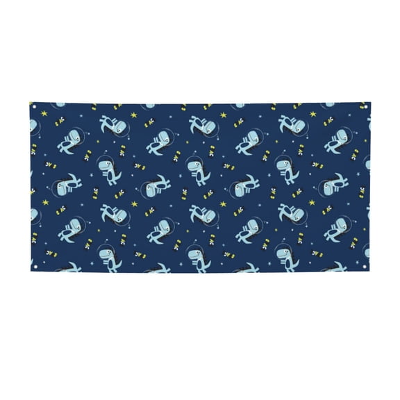 Picia Space Dinosaur Pattern Party Banner, Festive Decoration, Holiday Banner, Celebration Decor, Event Banner, Reusable Party Banner-Small