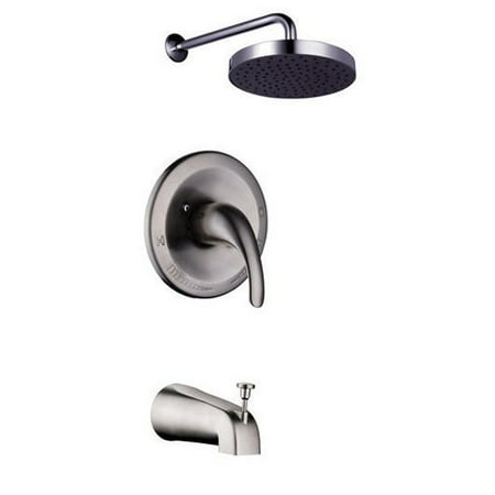 Sheffield Home Brushed Nickel Single Handle Rain Shower and Tub Faucet