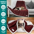 thumbnail image 5 of PetAmi Dog Blanket for Medium Large Dogs, Pet Bed Blanket Cat Puppy Kitten, Fleece Furniture Couch Cover Protector Sofa Car, Soft Sherpa Dog Throw Plush Reversible Washable, 40x60 Maroon Red, 5 of 9