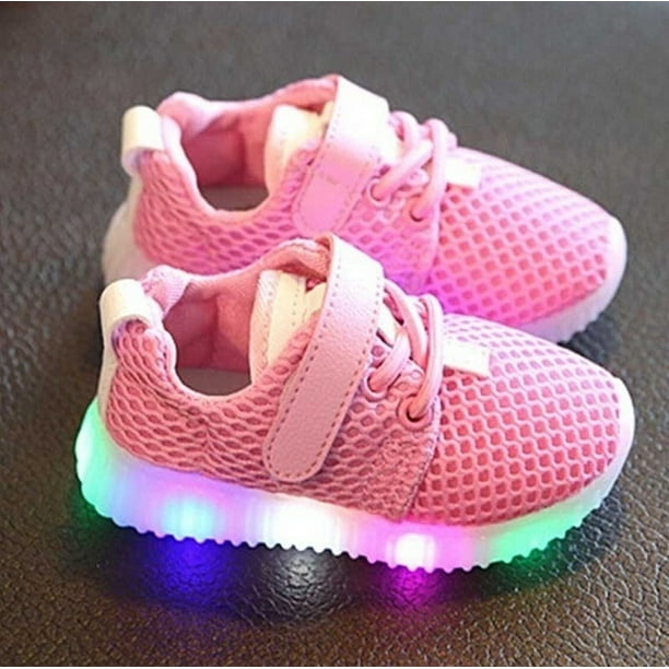 JDEFEG Size 9 Shoes Toddler Girl Fashion Light On Led Baby Shoes Casual  Children Shoes Boy Sport Shoes Soft Sole Kids Sport Shoes Toddler Slip Pink  30 