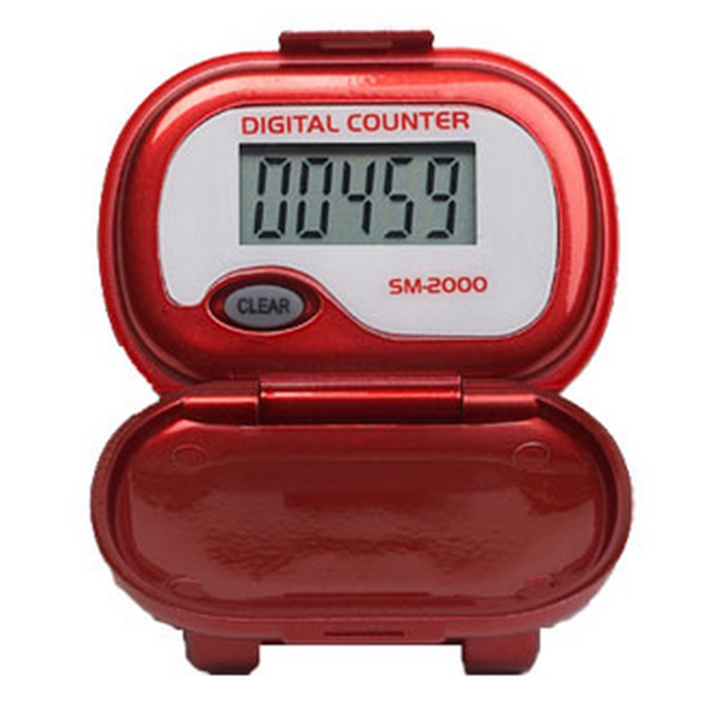 SM2000 Step Pedometer for Walking and Tracking Steps Red Pedometers