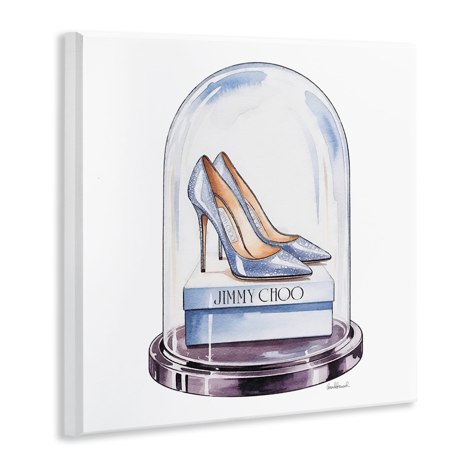 Stupell Industries Elegant Shoes in Bell Jar Wall Plaque Art, design by Amanda Greenwood