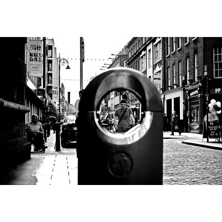 LAMINATED POSTER Town City Black And White People Pedestrians Urban Poster Print 24 x