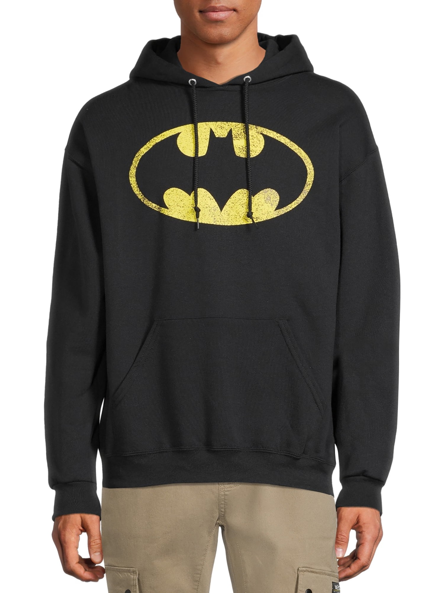 Boys Gray and Black DC Comics Hero Batman Logo Zip Up Costume Hoodie Sweatshirt 