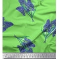 thumbnail image 1 of Soimoi Modal Satin Fabric Lavender Flower Print Fabric by Yard 42 Inch Wide, 1 of 1