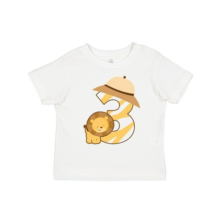

Inktastic 3rd Birthday Jungle Safari Lion 3 Year Old Gift Toddler Boy or Toddler Girl T-Shirt