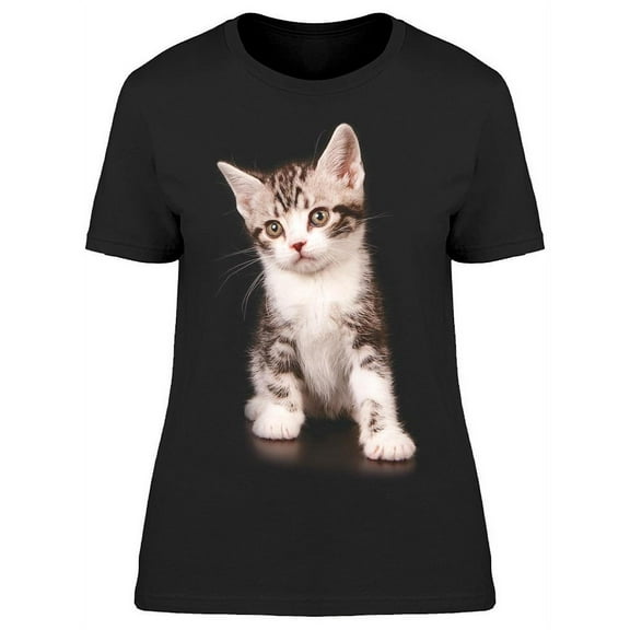 Shorthair Cat, Sitting, Cute T-Shirt Women -Image by Shutterstock, Female Large
