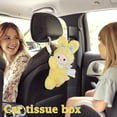 thumbnail image 4 of Cute Cartoon White Plush Car Tissue Box For Automobiles - Multifunctional Interior Decoration Toy With Soft Plush Material, Car Tissue Pouch For Auto Dashboard, Console, Door, 4 of 5