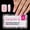 150 Pcs Short - 03, variant on Pink French Gel Nail Tips, Short Round Soft Gel Nail Tips, French Tips Press on Nails, 150 Pcs Box of DIY False Nails, 15 Sizes