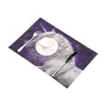 thumbnail image 3 of MKHERT White Unicorn with Purple Background and Falling Snow Placemats Table Mats for Dining Room Kitchen Table Decoration 12x18 inch,Set of 4, 3 of 4