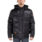 Luciano Natazzi Mens Puffer Coat Tec Removable Hooded Bomber Down Jacket