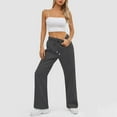 thumbnail image 4 of Womens Sweatpants 2025 Fall Baggy Wide Leg Sweatpant Fleece Lined Straight Leg Sweat Pants Mint Green M, 4 of 4