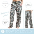 thumbnail image 4 of Hello Mello Satin Lounge Top and Pants, 2-Piece Pajama Set Petal to the Metal, X-Large/XX-Large (Women's), 4 of 9