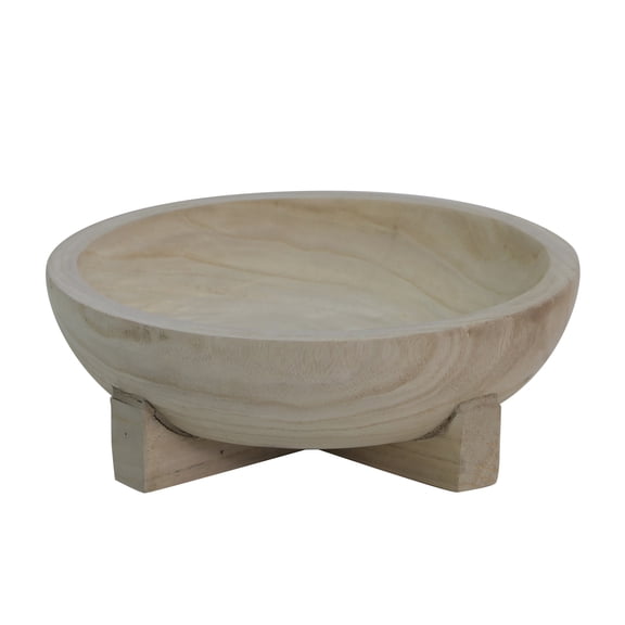 Ashland Decorative Bowl - Chic Round Potpourri Display - Natural Wood - 11" Diameter - 1-Pack
