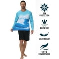 thumbnail image 6 of Weilanxin Men's Swim Shirt UPF 50+ UV Sun Protection Quick Dry Rash Ruard Shirts Long Sleeve Surf Shirt Fishing Beach T-Shirt Sea Wave 2XL, 6 of 8