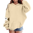 thumbnail image 3 of LRen Halloween Themed Hoodies for Girls Halloween Graphic Hooded Sweatshirts Oversized Long Sleeve Pullover Sweatshirt Kids Preppy Back to school, Halloween, Christmas Hooded Blouse, 3 of 5