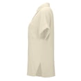 thumbnail image 5 of Alun Womens Texture Lightweight Breathable Tops Button down Dress Shirts Casual Short Sleeve Collared Summer Work Blouse with Pocket Soft Comfort for Daily Wear 1-Beige S, 5 of 6