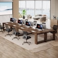 thumbnail image 6 of Tribesigns 88.61-inch Extra Long Conference Table for 6 to 8 People, 7 ft Rectangle Meeting Table for Office, Dark Brown (Set of 4), 6 of 7