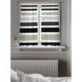 thumbnail image 5 of Sage Green Black Stripe Curtains 45 Inch Length,Sheer Curtains for Bedroom Living Room Window Modern Abstract Coarse Striped Rod Pocket Drapes Kitchen Curtains Small Half Window 42"x45" 2 Panels, 5 of 6