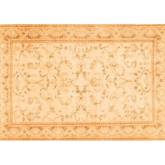 Ahgly Company Indoor Rectangle Abstract Orange Contemporary Area Rugs, 6' x 9'