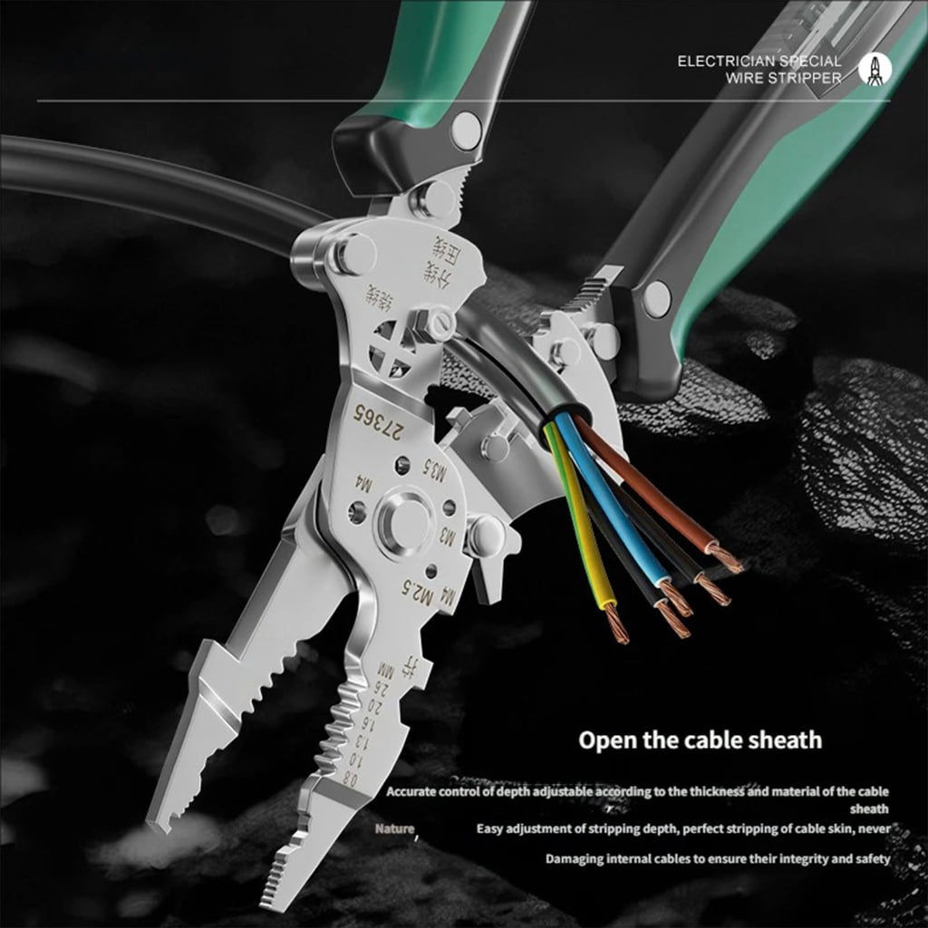 Heavy Duty Chrome Steel Wire Stripper With Voltages Detection And Easy
