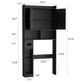 thumbnail image 2 of DIYART 67.8" H Over The Toilet Storage Cabinet with Adjustable Shelves & Toilet Paper Holder, Farmhouse Over Toilet Bathroom Organizer, Double Door Toilet Cabinet for Bathroom, and Laundry, Black, 2 of 8